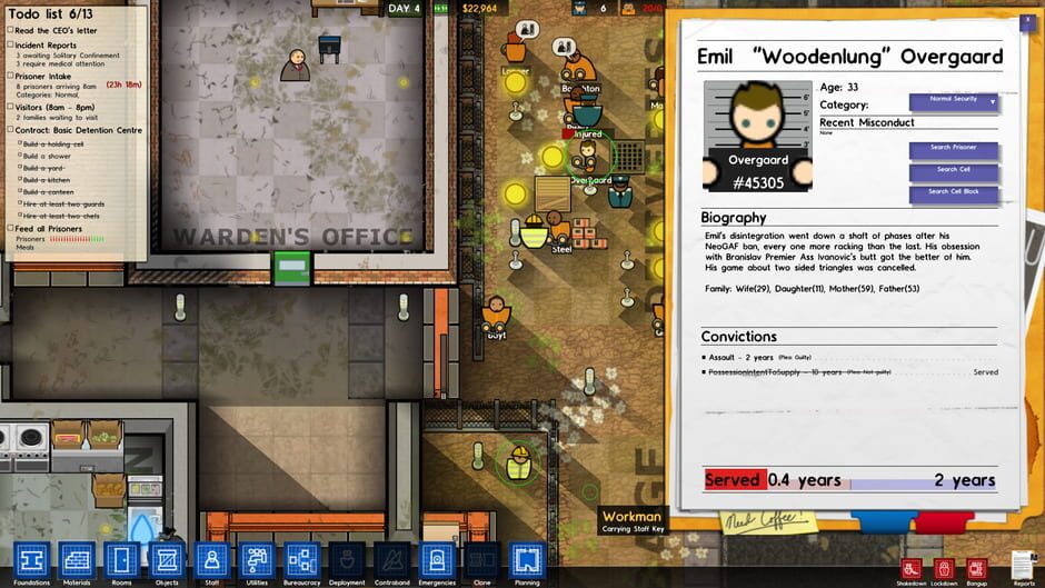 Screenshot from Prison Architect