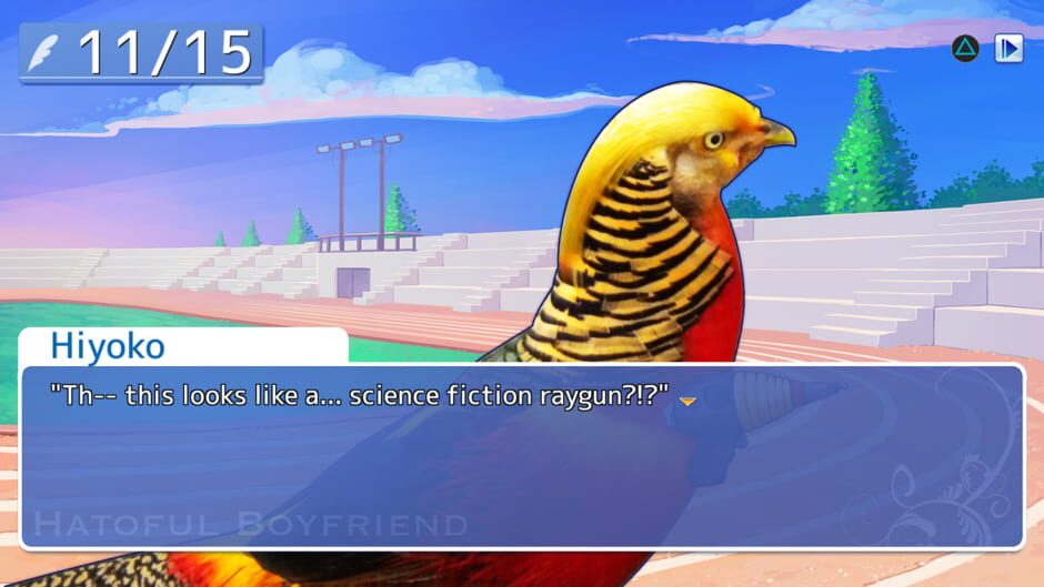 Screenshot from Hatoful Boyfriend