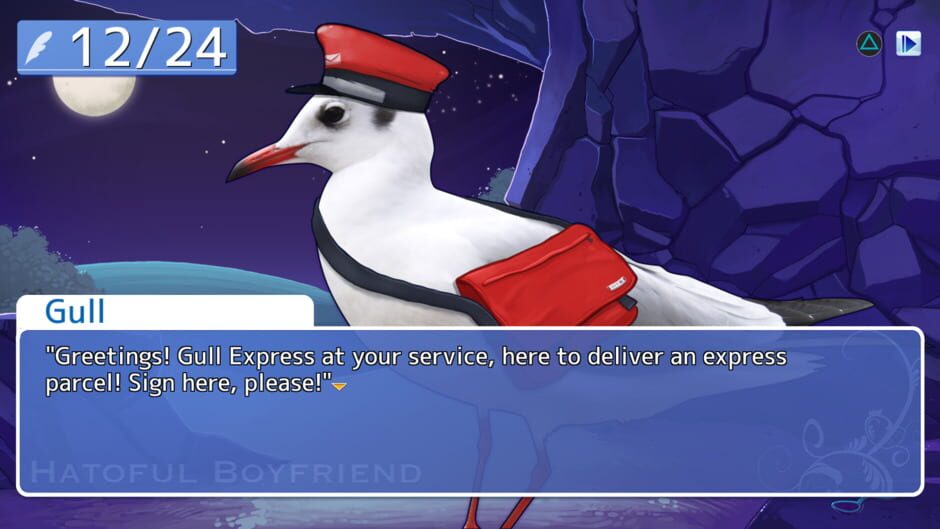 Screenshot from Hatoful Boyfriend