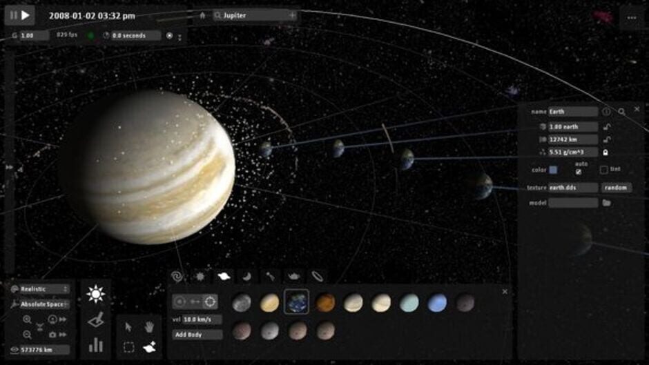 Screenshot from Universe Sandbox Legacy