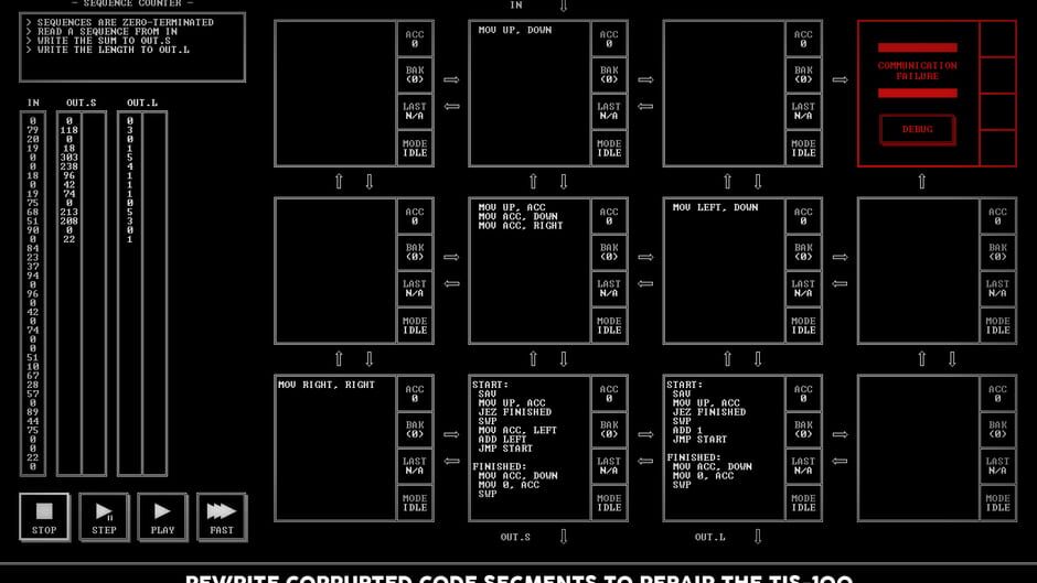 Screenshot from TIS-100