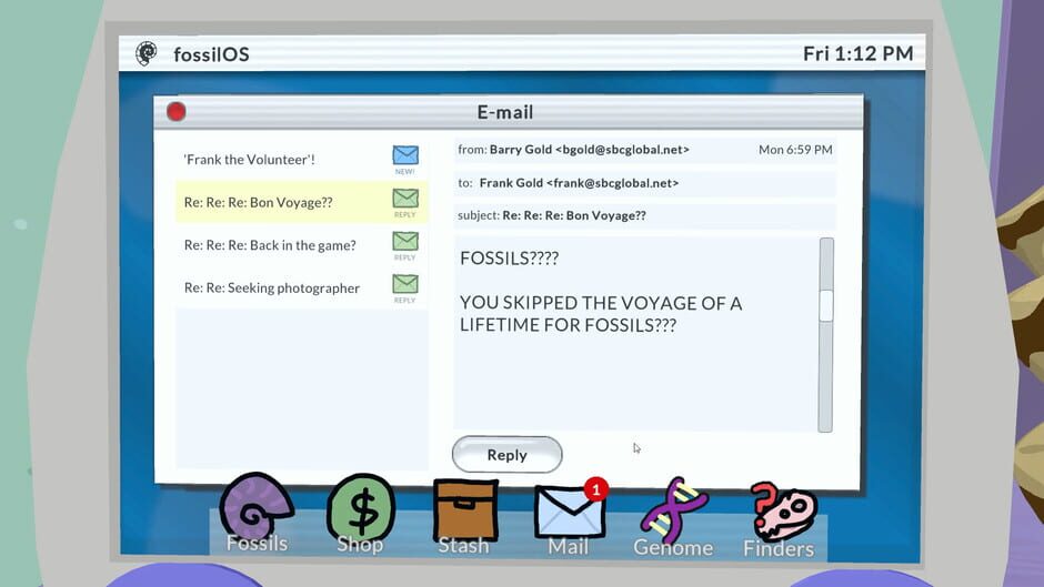 Screenshot from Fossil Corner