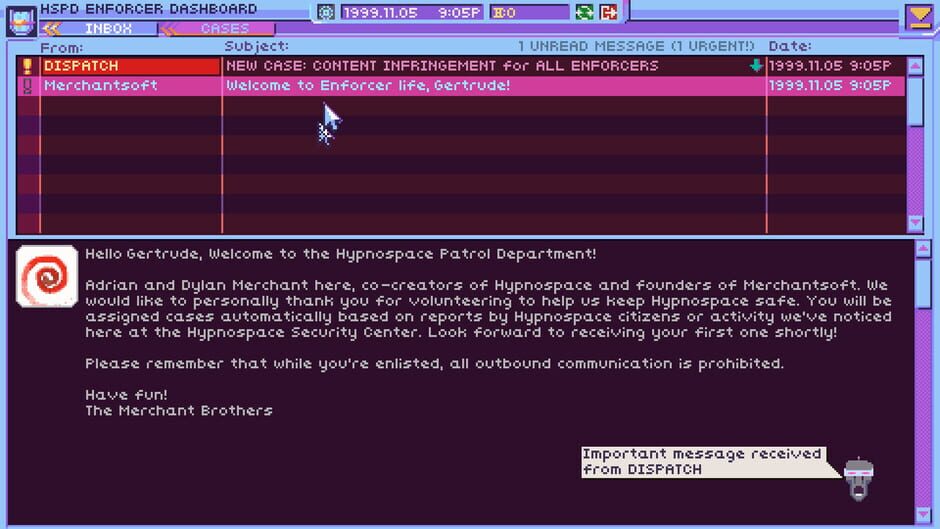 Screenshot from Hypnospace Outlaw