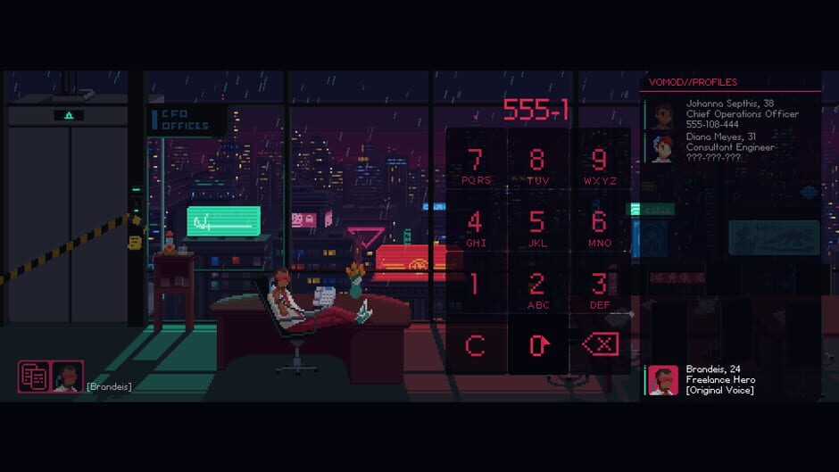 Screenshot from The Red Strings Club