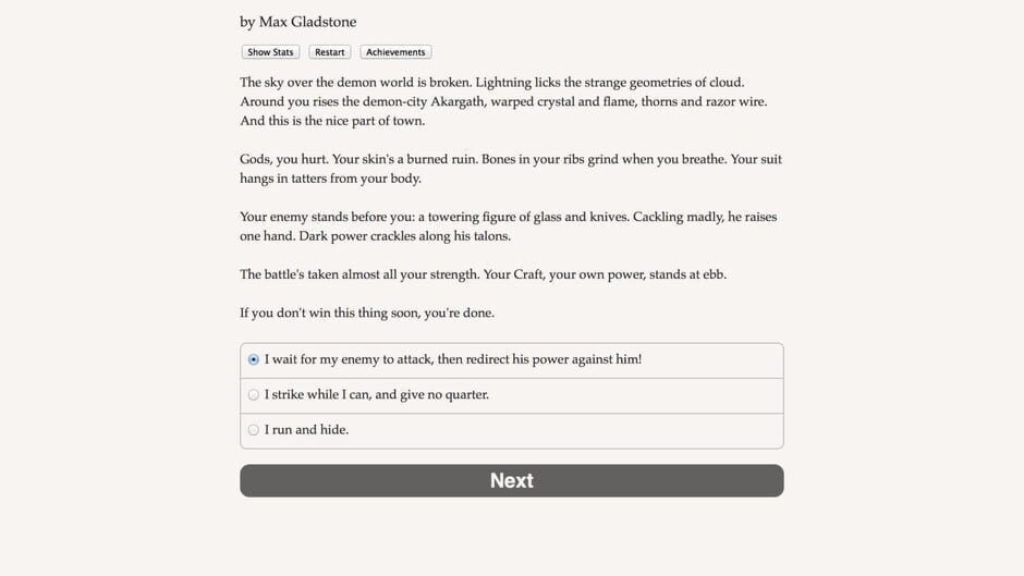 Screenshot from Choice of the Deathless