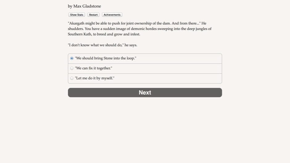 Screenshot from Choice of the Deathless