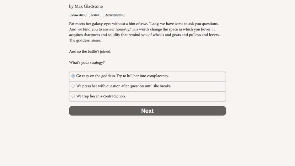 Screenshot from Choice of the Deathless