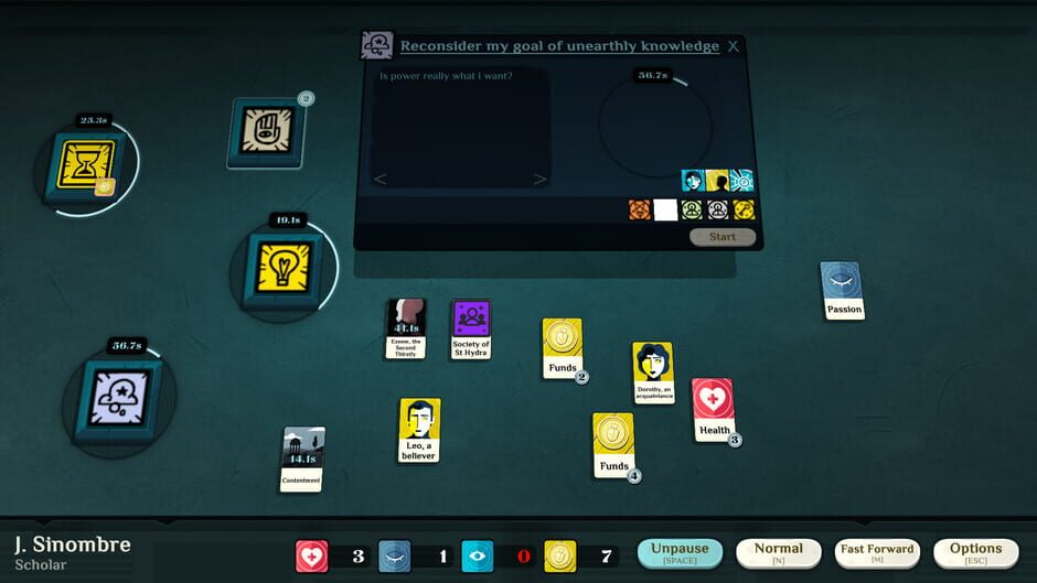 Screenshot from Cultist Simulator
