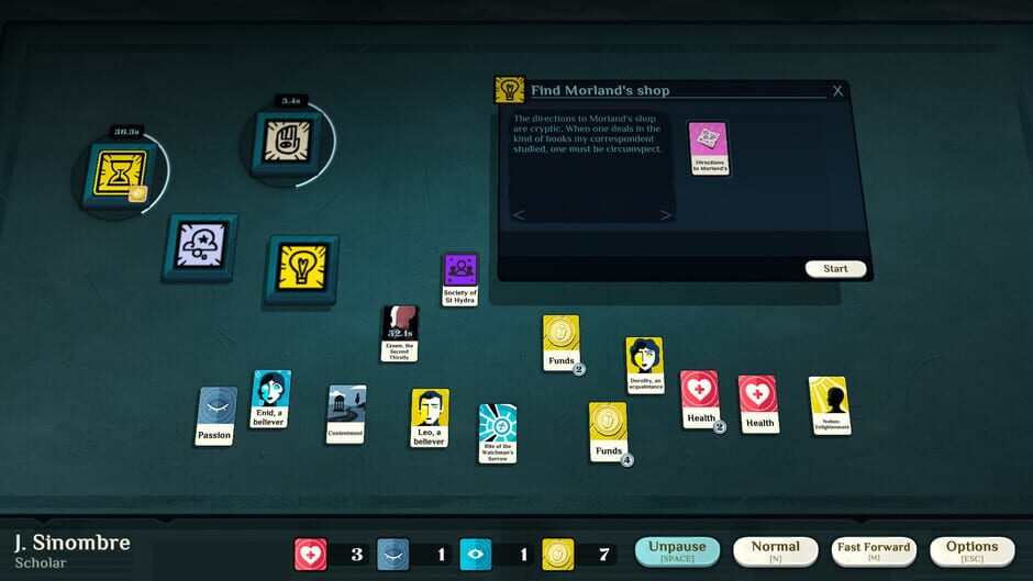 Screenshot from Cultist Simulator