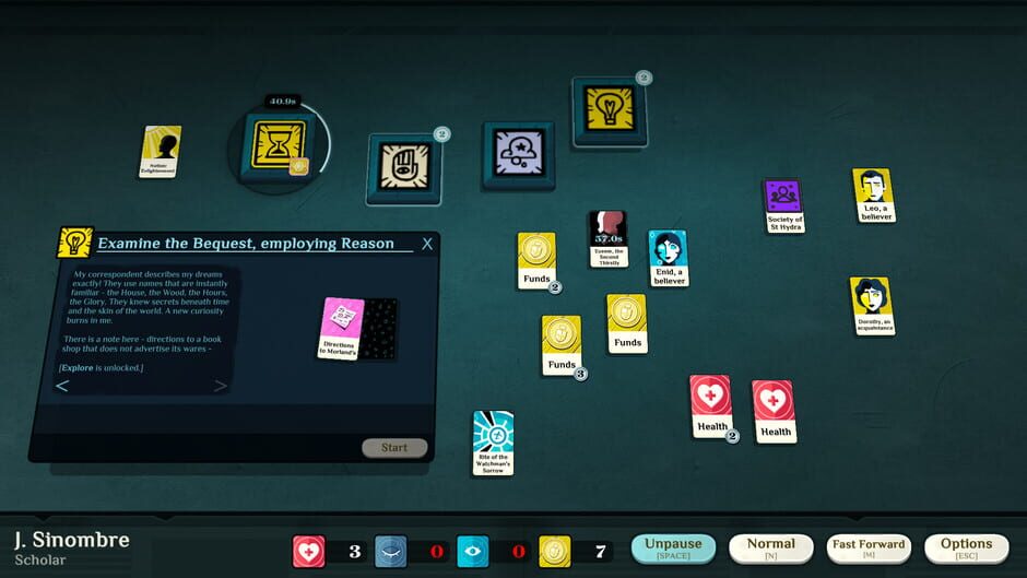 Screenshot from Cultist Simulator