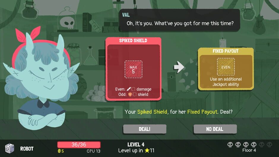 Screenshot from Dicey Dungeons