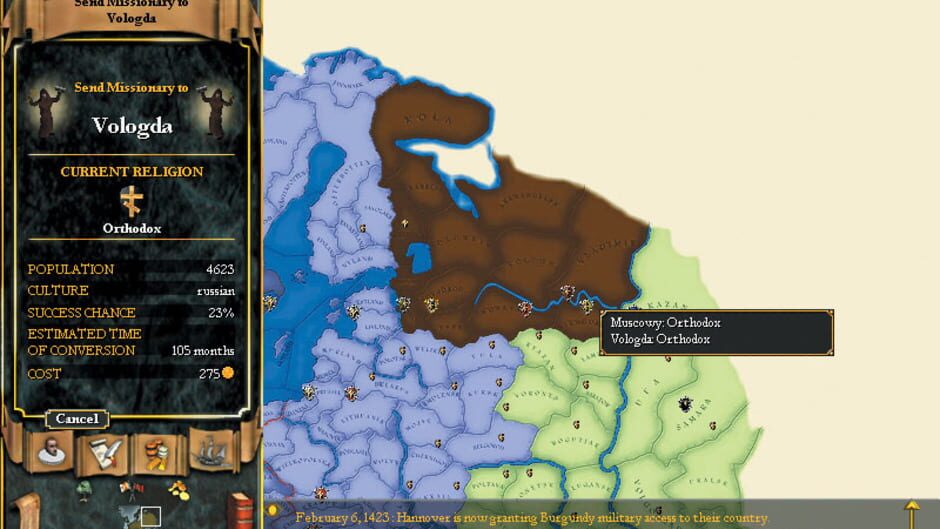 Screenshot from Europa Universalis II