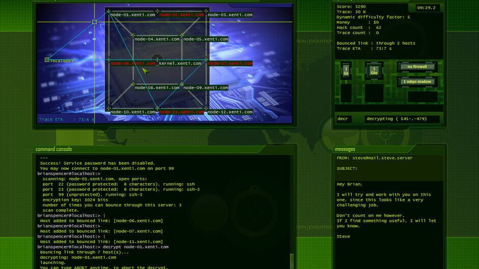 Screenshot from Hacker Evolution: Untold
