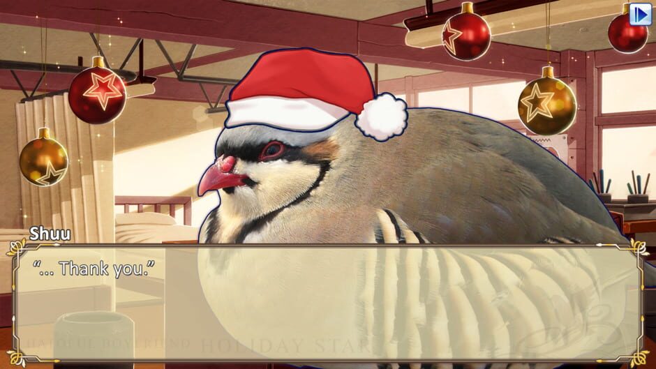 Screenshot from Hatoful Boyfriend: Holiday Star