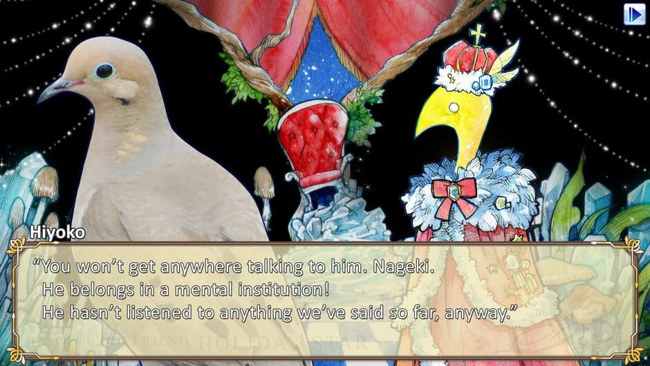 Screenshot from Hatoful Boyfriend: Holiday Star
