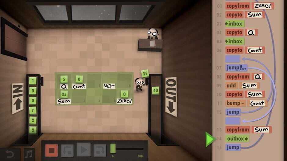 Screenshot from Human Resource Machine