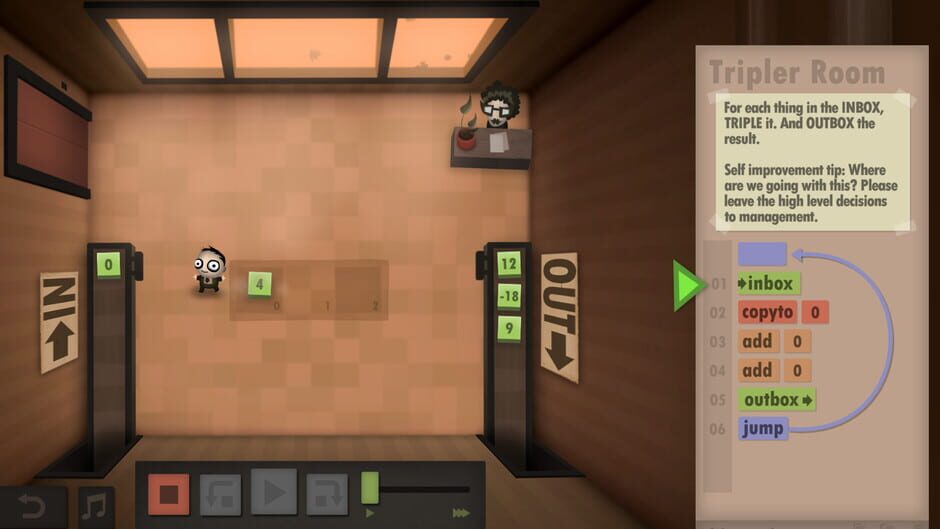 Screenshot from Human Resource Machine