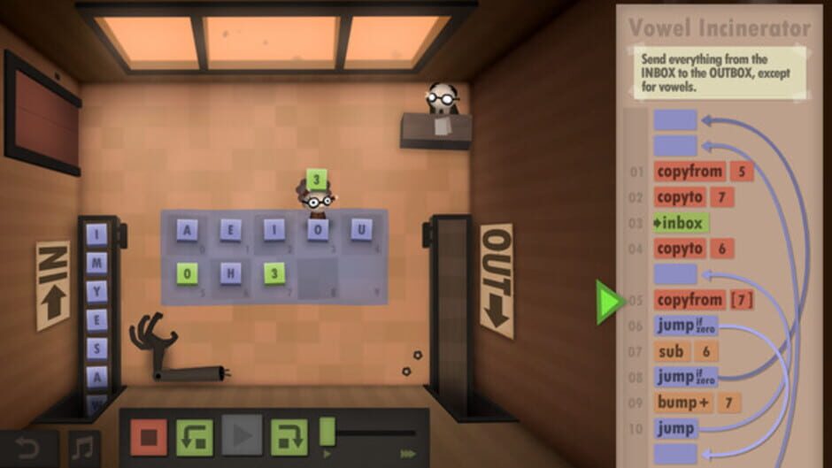 Screenshot from Human Resource Machine