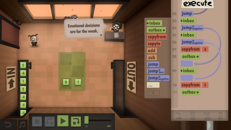 Screenshot from Human Resource Machine
