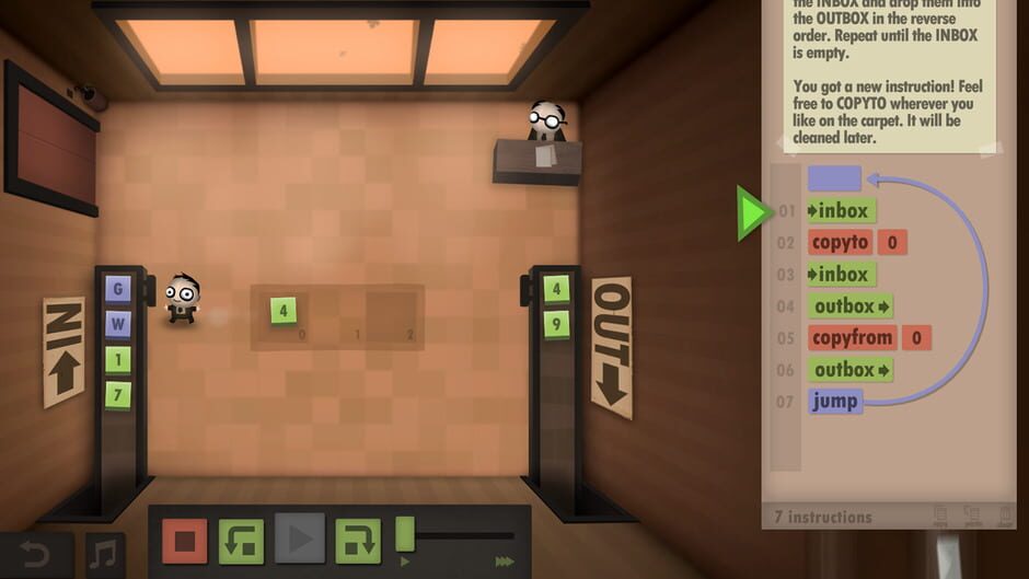 Screenshot from Human Resource Machine