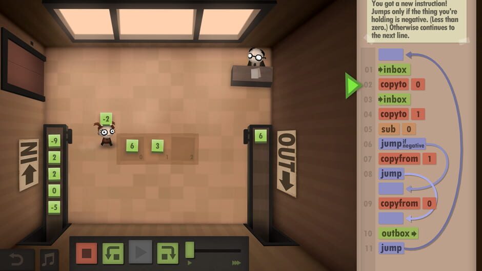 Screenshot from Human Resource Machine