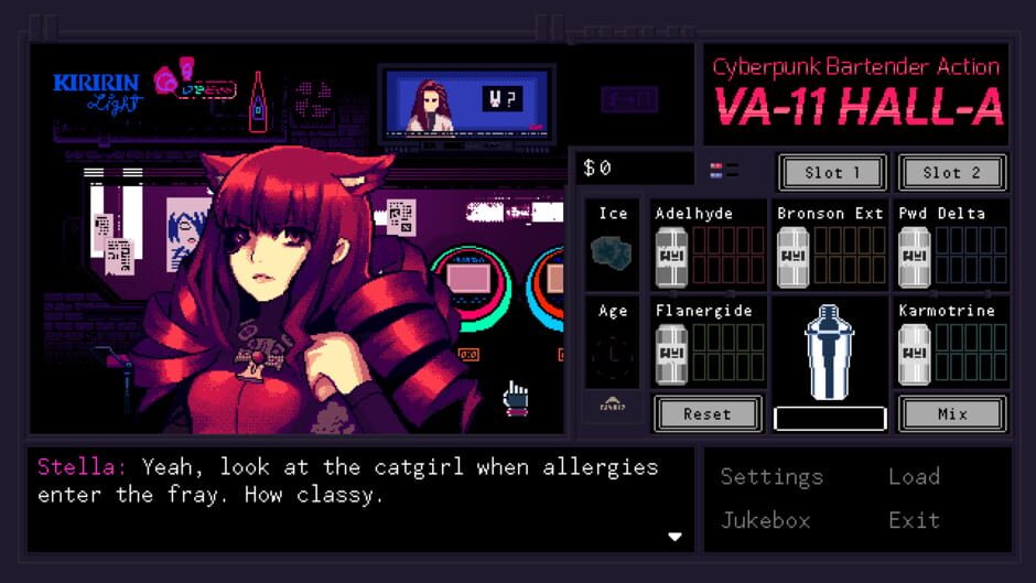 Screenshot from VA-11 Hall-A: Cyberpunk Bartender Action
