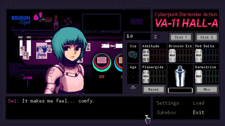 Screenshot from VA-11 Hall-A: Cyberpunk Bartender Action