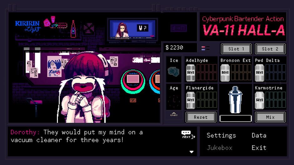 Screenshot from VA-11 Hall-A: Cyberpunk Bartender Action